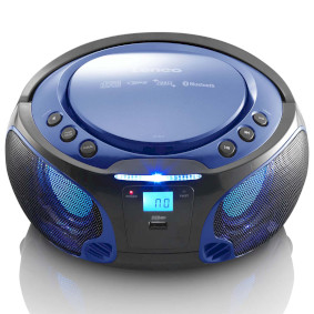 SCD-550BU Scd-550bu draagbare fm-radio cd/mp3/usb/bluetooth-speler® met led-verlichting blauw