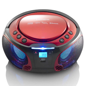 SCD-550RD Scd-550rd draagbare fm-radio cd/mp3/usb/bluetooth-speler® met led-verlichting rood