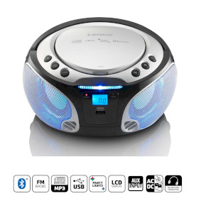 SCD-550SI Scd-550si draagbare fm-radio cd/mp3/usb/bluetooth-speler® met led-verlichting zilver