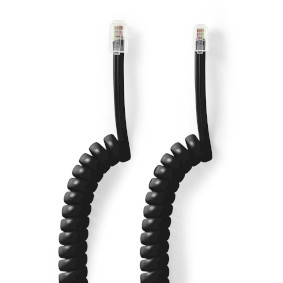 TCGB90100BK20 Telecomkabel | rj10 male | rj10 male | 2.00 m | kabel design: gekruld | kabeltype: rj10 | zwart | do