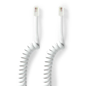 TCGB90100WT20 Telecomkabel | rj10 male | rj10 male | 2.00 m | kabel design: gekruld | kabeltype: rj10 | wit | doos
