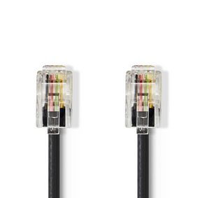 TCGP90100BK50 Telecomkabel | rj10 male | rj10 male | 5.00 m | kabel design: gekruld | kabeltype: rj10 | zwart