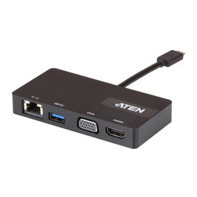 UH3232-AT USB 3.1 Adapter USB-C Male - USB A Female / HDMI / VGA Female 15-Pins / RJ45 (8/8) Female Zwart