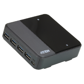 US234-AT 2-Poorts USB Schakelaar Zwart