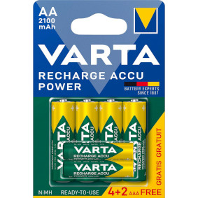 VARTA-567R2USO Oplaadbare nimh batterij aa 1.2 v 2100 mah 4x aa + 2x aaa 800 mah