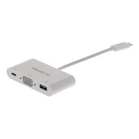 VLCP64760W02 USB 3.1 Adapter USB-C Male - USB A Female / USB-C Female / VGA Female 15-Pins Wit