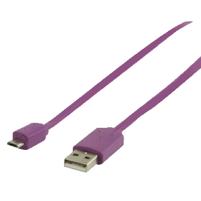 VLMP60410U1.00 USB 2.0 Kabel USB A Male - Micro-B Male Plat 1.00 m Paars