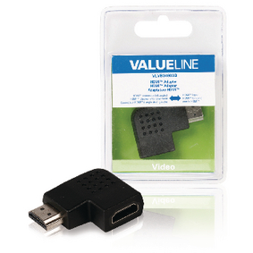 VLVB34903B High speed hdmi met ethernet adapter links gehoekt hdmi-connector - hdmi female zwart