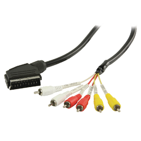 VLVP31160B20 Scart kabel scart male - 6x rca-connector 2.00 m zwart