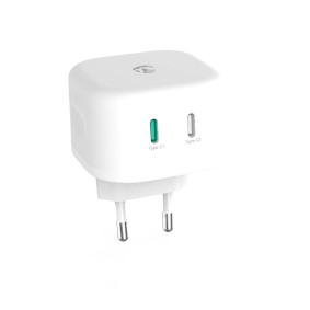 WCGPD45W100WT Oplader | 45 w | gan | pd3.0 45w | snellaad functie | 2.25 / 3.0 a | outputs: 2 | 2x usb-c™ | 