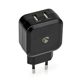 WCHAU484ABK Oplader | 24 w | snellaad functie | 2x 2.4 a | outputs: 2 | 2x usb-a | geen kabel inbegrepen | singl