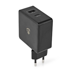 WCPD45W100BK Oplader | 57 w | pd3.0 45w | snellaad functie | 2.25 / 2.4 / 3.0 a | outputs: 2 | usb-a / usb-c͐