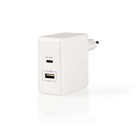 WCPD45W100WT Thuislader | 1x 2,4 A / 1x 3,0 A | Outputs: 2 | Poorttype: 1x USB-A / 1x USB-C™ | Geen Kabel I
