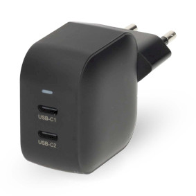 WGCHA45WBK Oplader | 45 w | gan | pd3.0 | snellaad functie | 2.25 / 3.0 a | outputs: 2 | 2x usb-c™ | auto