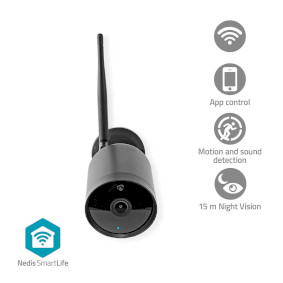 WIFICO40CBK Smartlife camera voor buiten | wi-fi | full hd 1080p | ip65 | cloud opslag (optioneel) / microsd (ni