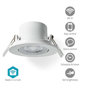WIFILCS10WT Smartlife plafondlamp | wi-fi | warm tot koel wit | rond | diameter: 52 mm | 360 lm | 2700 - 6500 k 
