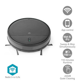 WIFIVCR001CBK Smartlife robotstofzuiger | willekeurig | wi-fi | capaciteit opvangreservoir: 0.2 l | automatisch op