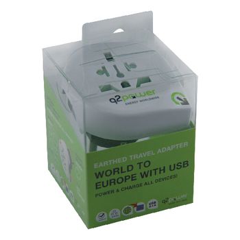 1.100110 Reisadapter wereld-naar-europa usb geaard Verpakking foto