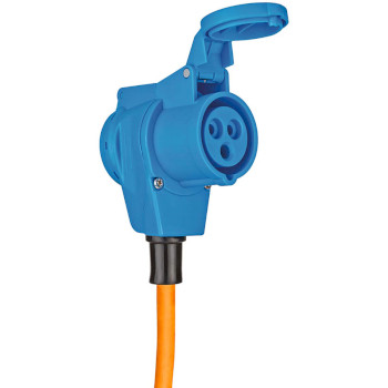 1132920525 Cee adapterkabel camping 1,5 m kabel in oranje (cee-stekker en hoekkoppeling incl. combinatiecontact Product foto