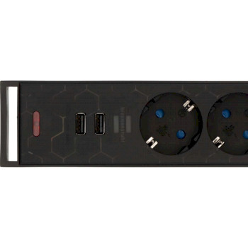 1153560100 Gaming stekkerdoos gsl 05 5-voudig met 2 usb-laadfuncties 1,5m h05vv-f3g1.5 type f Product foto