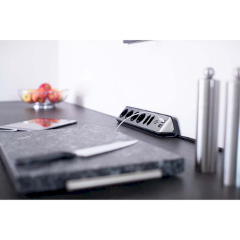 1153590610 Estilo 6-voudige hoek-stopcontactstrip met hoogwaardig rvs-oppervlak voor keuken en kantoor (bureaus Product foto
