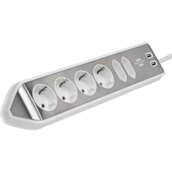 1153590620 Estilo 6-voudige hoek-stopcontactstrip met hoogwaardig rvs-oppervlak voor keuken en kantoor (bureauc Product foto