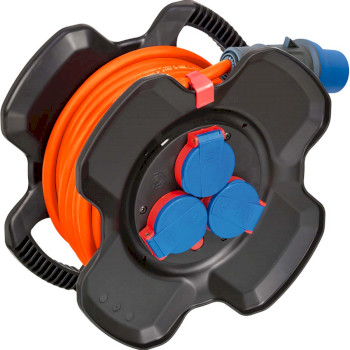1169730101 Cee kabelhaspel van speciaal rubbermengsel (10 m kabel in oranje, camping kabelhaspel voor permanent Product foto