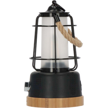 1171800 Oplaadbare campinglamp cal 1 met henneptouw en bamboevoet (370 lm, ip44, brandtijd tot 75h, dimbaar, Product foto