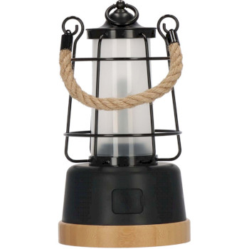 1171800 Oplaadbare campinglamp cal 1 met henneptouw en bamboevoet (370 lm, ip44, brandtijd tot 75h, dimbaar, Product foto