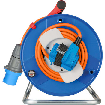 1182470100 Cee-kabelhaspel met 23+2m rn-kabel in oranje (camping kabelhaspel met cee-hoekkoppeling incl. stekke Product foto