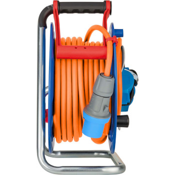 1182470100 Cee-kabelhaspel met 23+2m rn-kabel in oranje (camping kabelhaspel met cee-hoekkoppeling incl. stekke Product foto