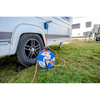 1182470100 Cee-kabelhaspel met 23+2m rn-kabel in oranje (camping kabelhaspel met cee-hoekkoppeling incl. stekke Product foto