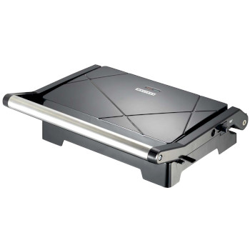 16240111 Panini grill en contactgrill met antiaanbaklaag en oververhittingsbeveiliging 1000w zwart