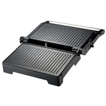 16240111 Panini grill en contactgrill met antiaanbaklaag en oververhittingsbeveiliging 1000w zwart Product foto