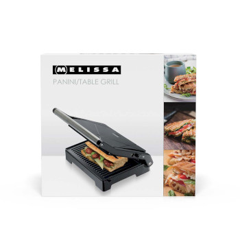 16240111 Panini grill en contactgrill met antiaanbaklaag en oververhittingsbeveiliging 1000w zwart  foto
