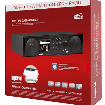22-245-00 Dabman i450 hybride stereo radio dab+ / fm / internet /bluetooth zwart Verpakking foto