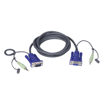 2L-2402A Kvm kabel vga male / 3.5 mm male - vga female 15-pins / 3.5 mm male 1.8 m