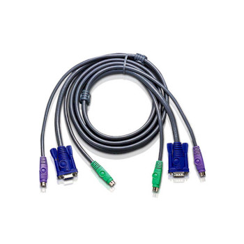 2L-5003P/C Kvm kabel vga female 15-pins / 2x ps/2-connector - vga male / 2x ps/2-connector 3.0 m