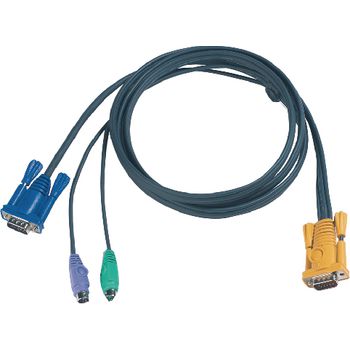 2L-5206P Kvm kabel vga male / 2x ps/2-connector - aten sphd15-y 6.0 m