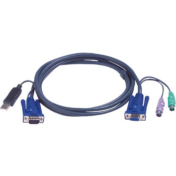2L-5503UP Kvm kabel vga female 15-pins / 2x ps/2-connector - vga male / usb a male 3.0 m