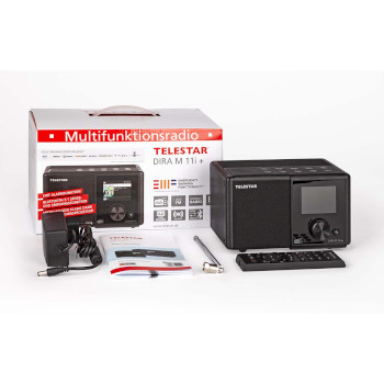 30-111-02 Dira m11i+ compacte multifunctionele radio ewf dab+ / fm / internet / bluetooth Inhoud verpakking foto