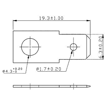 RND 465-00017 Push-on blade terminal n/a 6.3 x 0.8 mm pu = 100 st Product foto