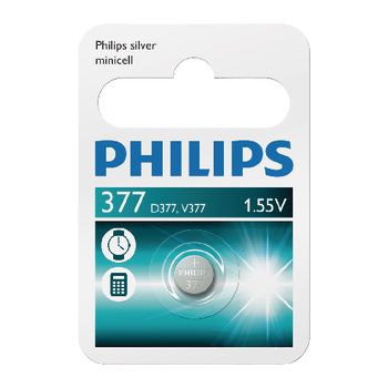 377/01B Philips minicells battery silver 377 1-blister