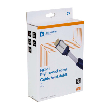 695020368 Hhe high speed hdmi kabel met ethernet hdmi-connector - hdmi-connector 1.80 m zilver Verpakking foto