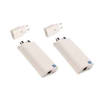 695020694 Inca 1g wit + usb set gigabit internet over coax adapter set inclusief usb voeding Product foto