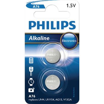 A76P2/01B Philips minicells battery alkaline lr44 / lr1154 2-blister