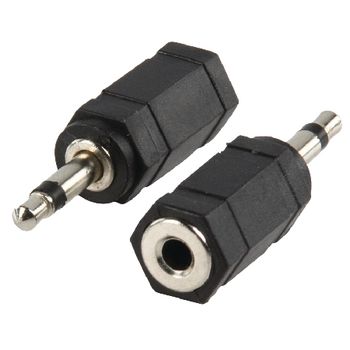 AC-002 Mono-audio-adapter 3.5 mm male - 3.5 mm female zwart