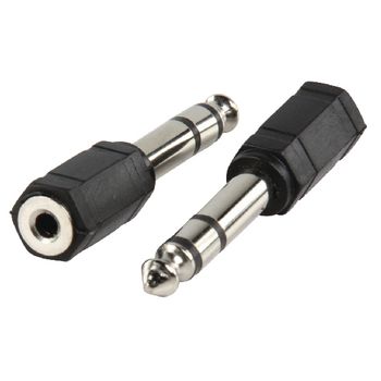 AC-007 Stereo-audio-adapter 6.35 mm male - 3.5 mm female zwart