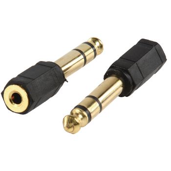 AC-007GOLD Stereo-audio-adapter 6.35 mm male - 3.5 mm female zwart