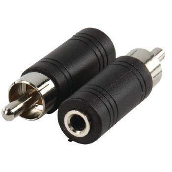 AC-008 Mono-audio-adapter rca male - 3.5 mm female zwart
